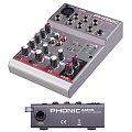 Phonic AM 55 Микшерный пульт 5-и канальный с 1 микр/лин + 2 стерео канала