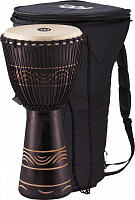 MEINL ADJ4-L+Bag  джембе большой (12"x24") африканский в компл. с чехлом, материал - Mahogany Wood, мембрана натуральная, веревки - HTP-нейлон, цвет черный