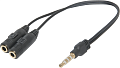 Defender Headset Переходник Jack 2*3.5jack—3.5 4pin jack 0,15м