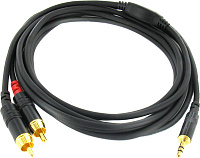 Cordial CFY 3 WCC кабель Y-адаптер джек стерео 3,5 мм/2xRCA, 3,0 м, черный