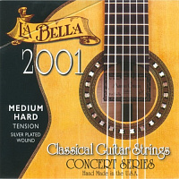 LA BELLA 2001 Medium Hard струны для классической гитары - нейлон/обмотка серебро/натяжение 36,35 кг