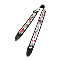 DUNLOP D38-22LO Old Tattoo 2" ремень гитарный, жаккард, рисунок "ослдскул тату" девушки, светлый фон