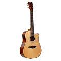 ROCKDALE Aurora D5-E Gloss C NAT электроакустическая гитара дредноут с вырезом, цвет натуральный, глянцевое покрытие