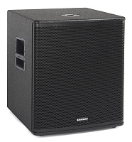 SAMSON RSX18A Активный сабвуфер, 18" НЧ, 2000 Вт, max SPL 129 дБ, размеры 787x743x616 мм, вес 30 кг, корпус фанера, цвет черный