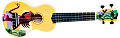 WIKI UK/HULA укулеле сопрано, липа, рисунок "HULA", чехол в комплекте