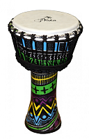YUKA DJPC08-16  джембе, веревочная настройка, размер: 8"(20см)-16"(40см), мембрана и корпус: пластикю Декорирован в карибском стиле