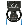 KLOTZ KIKC4.5PP2 инструментальный кабель, разъёмы KLOTZ  6.3 мм джек моно - 6.3 мм дже моно голубого цвета с позолоченными контактами, длина 4.5 метра