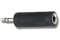 QUIK LOK AD16 адаптер, stereo mini jack male (3,5) stereo jack female (6,3), чёрный