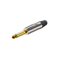 ROXTONE PJ2X-NG Разъем  jack 1/4" моно, максимальный диаметр кабеля 7.5 мм, цвет серебро