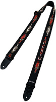 DUNLOP D38-23LН Love/Hate 2" Ремeнь гитарный, жаккард, черный, рисунок ангелы и черти девушки