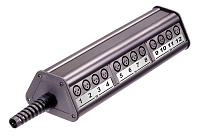 NEUTRIK NSB3B-20/4 распределительная коробка 20 XLR female входов, 4 XLR male выхода, трапециевидная конструкция.