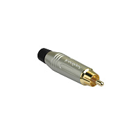 AMPHENOL ACPR-SBK Разъем RCA, цвет серый, с черным кольцом