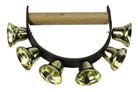 GEWA BELL WREATH Венок из 6 колокольчиков на ремне, деревянная ручка