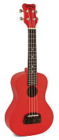KOHALA KT-SRD  укулеле сопрано, серия TIKI, корпус липа, фигурная подставка, цвет красный