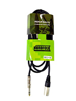 NordFolk NMC211/5M  кабель XLR male 6.3 мм jack stereo male, металлические разъёмы, длина 5 метров