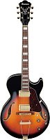 IBANEZ AG75G-BS полуакустическая электрогитара, корпус липа, цвет санберст