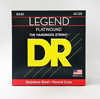 DR FL5-45 струны для 5-струнной бас-гитары, калибр 45-125, серия LEGEND™, обмотка нержавеющая сталь, плоская, покрытия нет