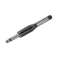 ROXTONE RJ2PP-BN Разъем  JACK 1/4" моно с пружиной, размеры 118.4 х 14, цвет черный