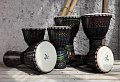 YUKA DJPC012-24  джембе, веревочная настройка, размер: 12"(30см)-24"(60см), мембрана и корпус: пластик. Декорирован в карибском стиле