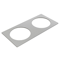Kondator 935-PF02 Прямоугольная рамка для установки 2 встраиваемых розеток. Размеры (ШxГxВ) 215,5х105х2 мм. Цвет серебристый