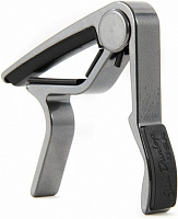 DUNLOP 84 FS Acoustic Trigger Flat Smoked-Chrome Каподастр для вестерн-гитары, плоский, дымчатый хром