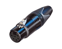 Neutrik NC6FXX-B кабельный разъем XLR female черненый корпус, золоченые контакты 6 контактов