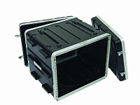 ROADINGER Kunststoff-Rack KR-19, 8HE, DD, schwarz пластиковый кейс 8U