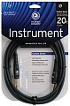 PLANET WAVES PW-G-20 кабель распаянный инструментальный, джек-джек, 6,10 м. золотой джек, двужильный