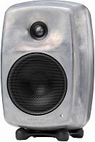 Genelec G Three BRw активная 2-полосная АС. НЧ 5" 50 Вт, ВЧ 0.75" 50 Вт. Подставки. Входы: аналоговый RCA, XLR. Макс. SPL 104 дБ, 47 Гц - 25 кГц (-6 дБ). Кроссовер 3000 Гц. Размеры (ВхШхГ) 299х189х178 мм (с подставками). Вес 5.0 кг. Неокрашенный алюминий