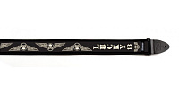 DUNLOP D38-47SW Skull Wings 2" ремень гитарный, жаккард, черный, белый растительный узор с черепами
