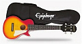 EPIPHONE LES PAUL AC/EL UKULELE HERITAGE CHERRY SUNBURST электро-акустическое укулеле, цвет вишнёвый санбёрст