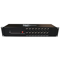 EURO DJ Splitter 1-8U  Блок сплиттера, гальваническая развязка для сигналов DMX-512, 1 вход, 8 изолированных выходов + 1 сквозной, разъемы XLR 3pin и 5pin, высота 2U