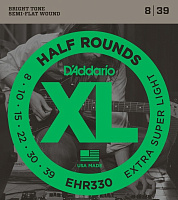 D'ADDARIO EHR330 струны для элуктрогитары, Extra-Super Light, калёная сталь, шлифованная оплетка, 8-39