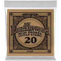 ERNIE BALL 1420  одиночная струна для акустической гитары Earthwood 80/20, калибр .020