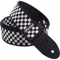 DUNLOP D38-31BK B&W Check 2" Ремень гитарный, жаккард, черно-белые шахматные квадраты