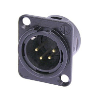Neutrik NC4MD-L-BAG-1 панельный разъем XLR male черненый корпус 4 контакта