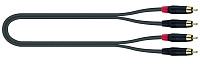 QUIK LOK JUST 4RCA 2 компонентный кабель, металлические разъёмы 2 RCA Male 2 RCA Male (тюльпаны), 2 метра