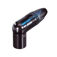 Neutrik NC3MRX-B кабельный разъем XLR male угловой, черненый корпус, золоченые контакты