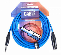 PROAUDIO CFJ-6E кабель джек 1.4 TRS  XLR-"мама", кабель 0,12 x 96, диаметр 6,0 мм, плетеный экран, длина 6 метров