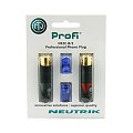 Neutrik NF2C-B/2 кабельный разъем RCA male (пара), черный-красный, позолоченные контакты, на кабель 3-7.3 мм