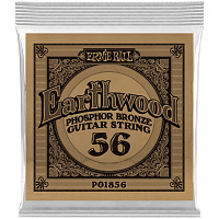 ERNIE BALL 1856 одиночная струна для акустической гитары Earthwood Phosphor Bronze, калибр .056