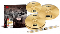 MEINL HCS-1314+10S - комплект тарелок 13" Hi-Hat /14" Crash + 10" Splash Free + палочки Pro Mark 5A FREE, сплав латунь MS63 (медь 63%, цинк 37%)