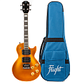 FLIGHT Centurion Tenor GT электроукулеле, Les Paul, тенор, цвет золотой, чехол