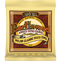 Ernie Ball 2069 струны для классической гитары Earthwood 80/20 Folk Nylon (28-32-40-30w-36w-42w)