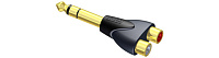 Procab CLP210 Переходник 2х RCA (розетка) Jack 6.3 мм стерео (вилка)