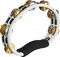 MEINL TMT1M-WH  ручной тамбурин, пластик ABS, 2 ряда стальных и латунных джинглов, цвет белый