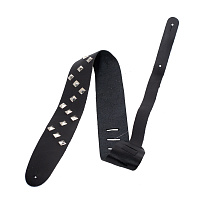 Perri's P25STUD-293 Кожаный ремень с клёпками для гитары, Heavy Metal, чёрный