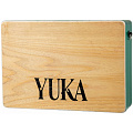 YUKA LT-CAJ1-WTGR тревел-кахон, фиксированный подструнник, тапа белый тик, корпус зеленый, ремень