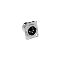 Amphenol AC3MDZ Разъем XLR панельный "папа" (штекер), 3 контакта, фланец D-типа, цвет никель