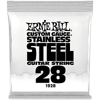 ERNIE BALL 1928 одиночная струна для электрогитары. Нержавеющая сталь, калибр .028